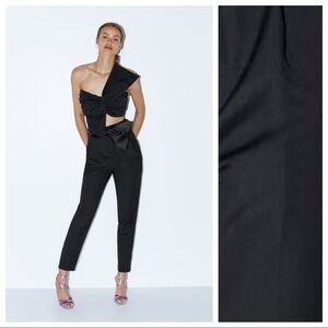 NWT. Zara Black High-waist Trousers. Size S.